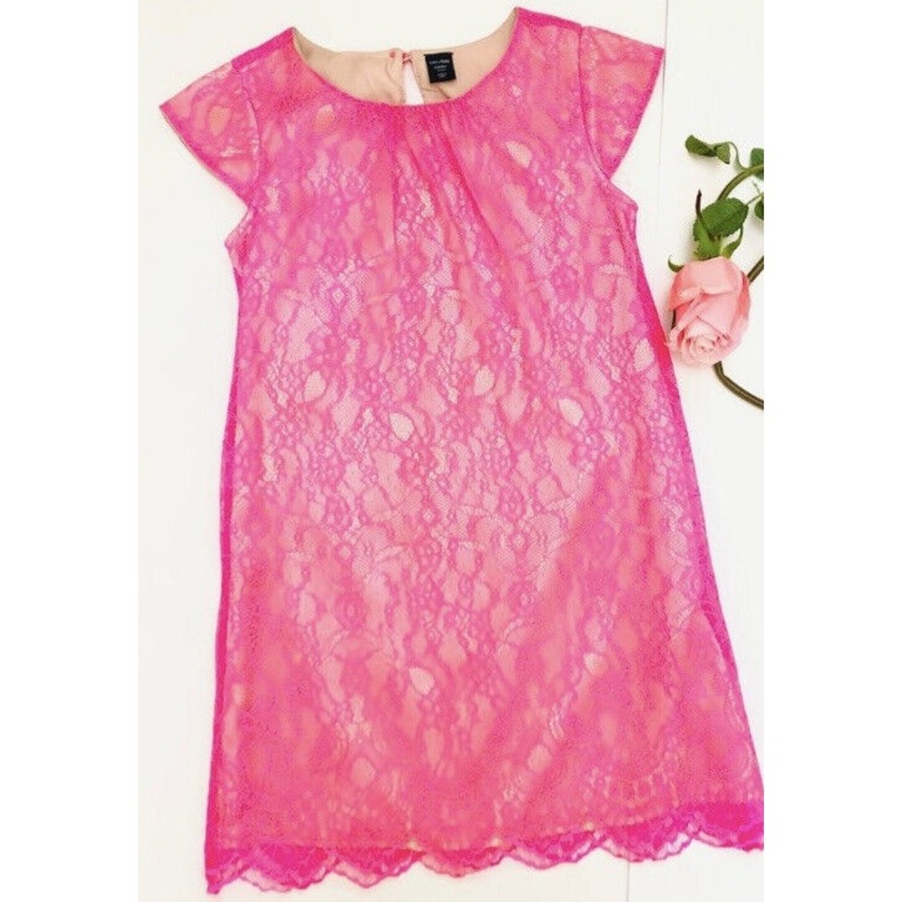 Gap girls 5 pink lace overlay dress Twins?